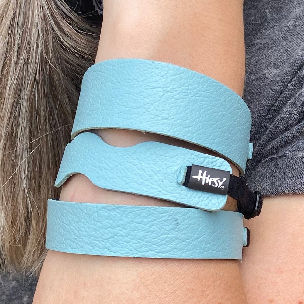 Hipsy Bracelet Adjustable Blue Skinny Wave or Wide Fashion Leather Cuff